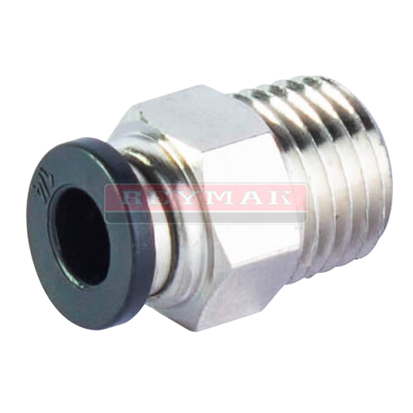 Conector macho de acople rápido para manguera, entrada 1/4″ y salida 1/4 NPT