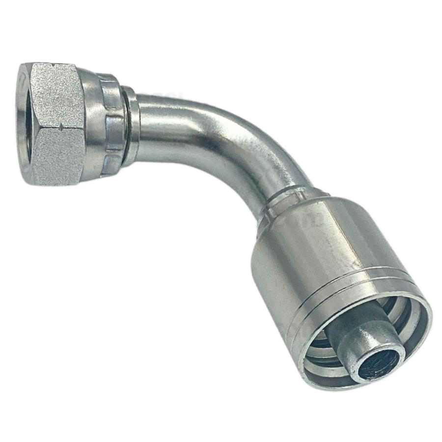 Conector rosca BSP 60° hembra 90° 3/8 x manguera 3/8 R1 y R2