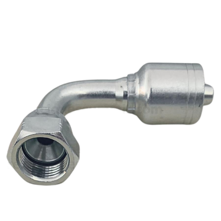 Conector rosca JIC 37° hembra 90° 1/2 x manguera 3/8 R1 y R2