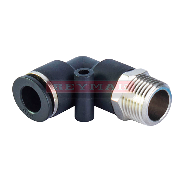 Conexión a 90° para manguera, entreda 3/8″ y salida de 3/8 NPT