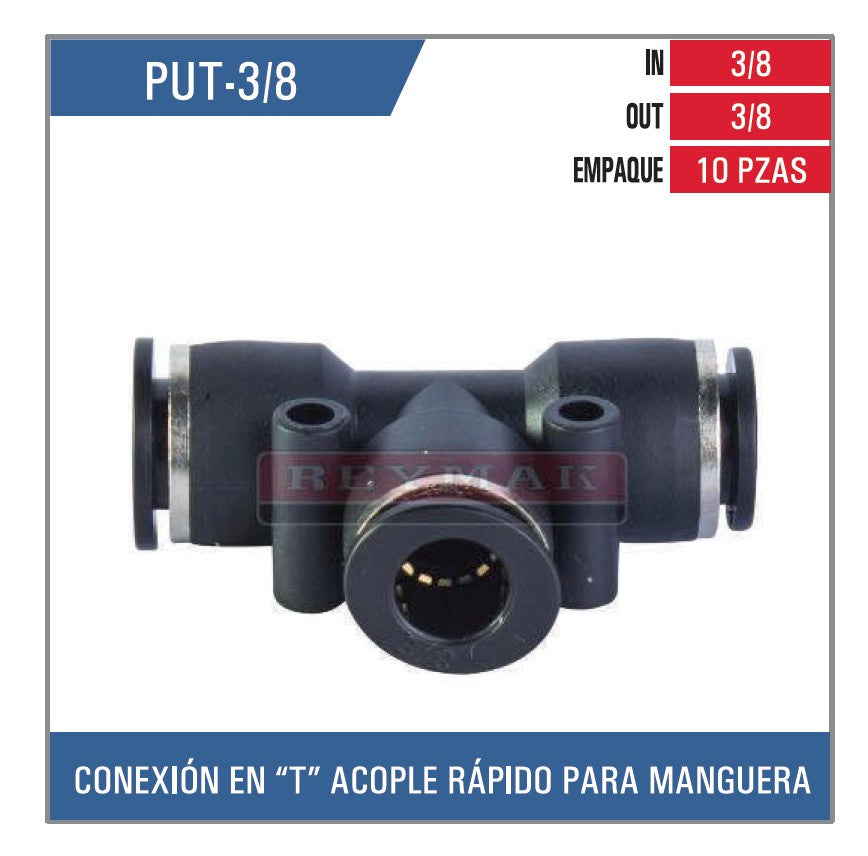 CONEXIÓN DE PLASTICO EN "T" 3/8