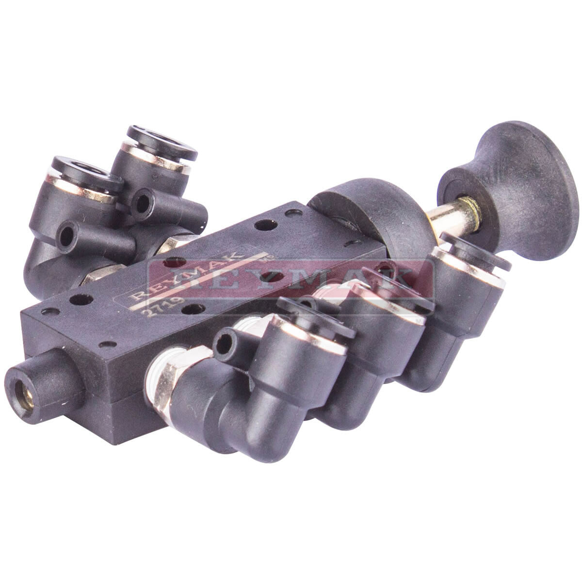 VALVULA NEUMATICA DE 5 VIAS (ACETAL) CON CONEXIONES A 90°
