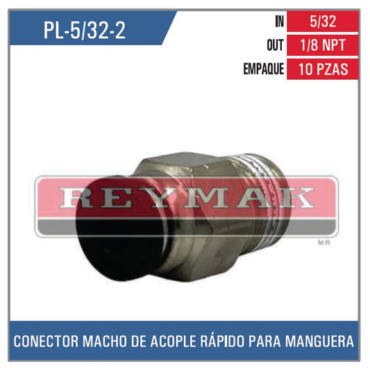 CONECTOR MACHO ACOPLE RAPIDO 5/32 1/8NPT