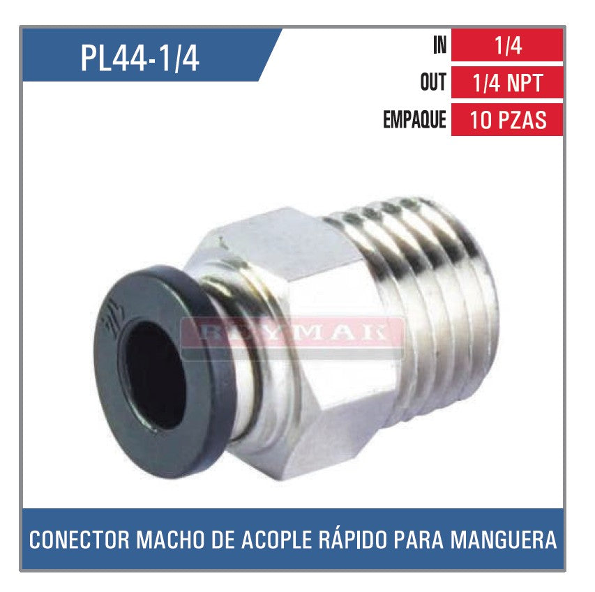CONECTOR MACHO DE ACOPLE RAPIDO 1/4* 1/4
