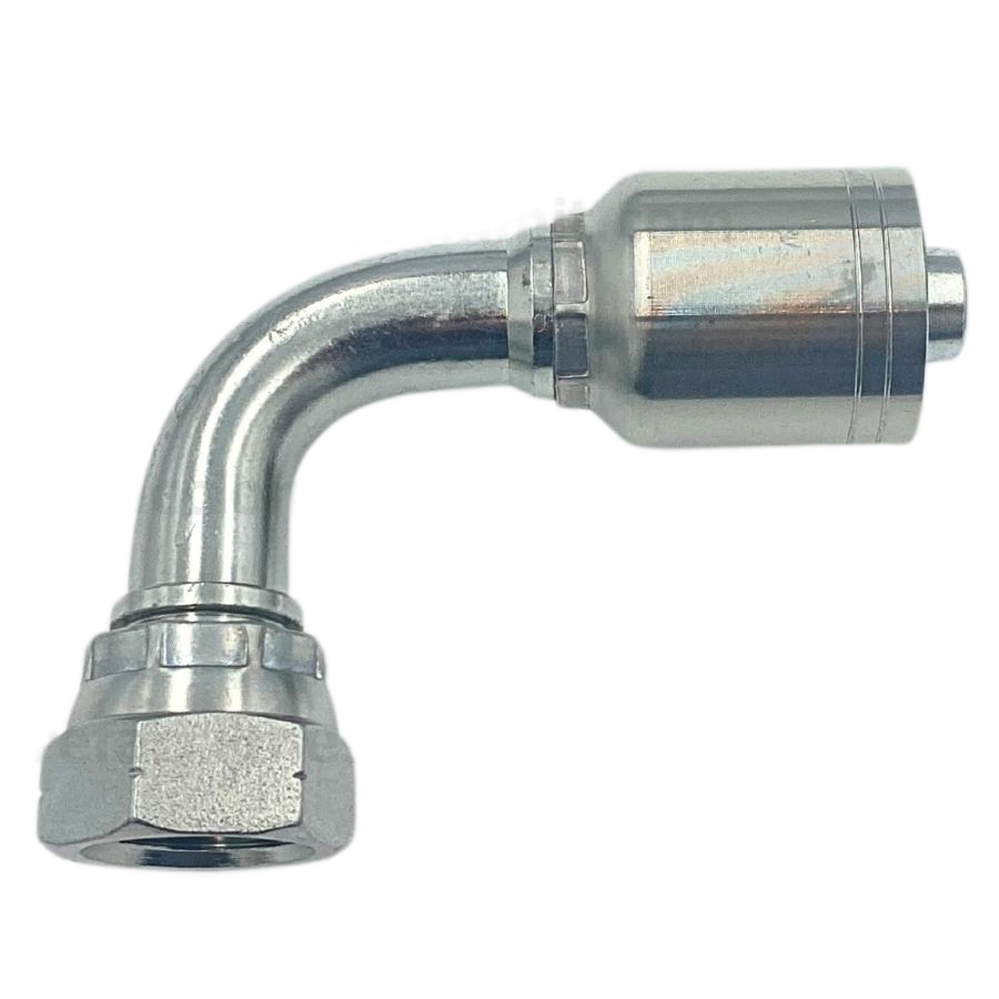 Conector rosca BSP 60° hembra 90° 3/8 x manguera 3/8 R1 y R2