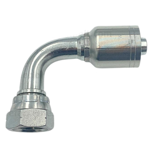 Conector rosca BSP 60° hembra 90° 3/8 x manguera 3/8 R1 y R2
