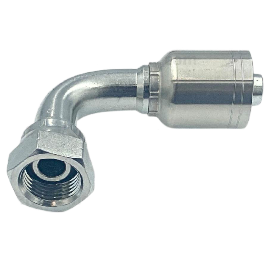 Conector rosca BSP 60° hembra 90° 3/8 x manguera 3/8 R1 y R2