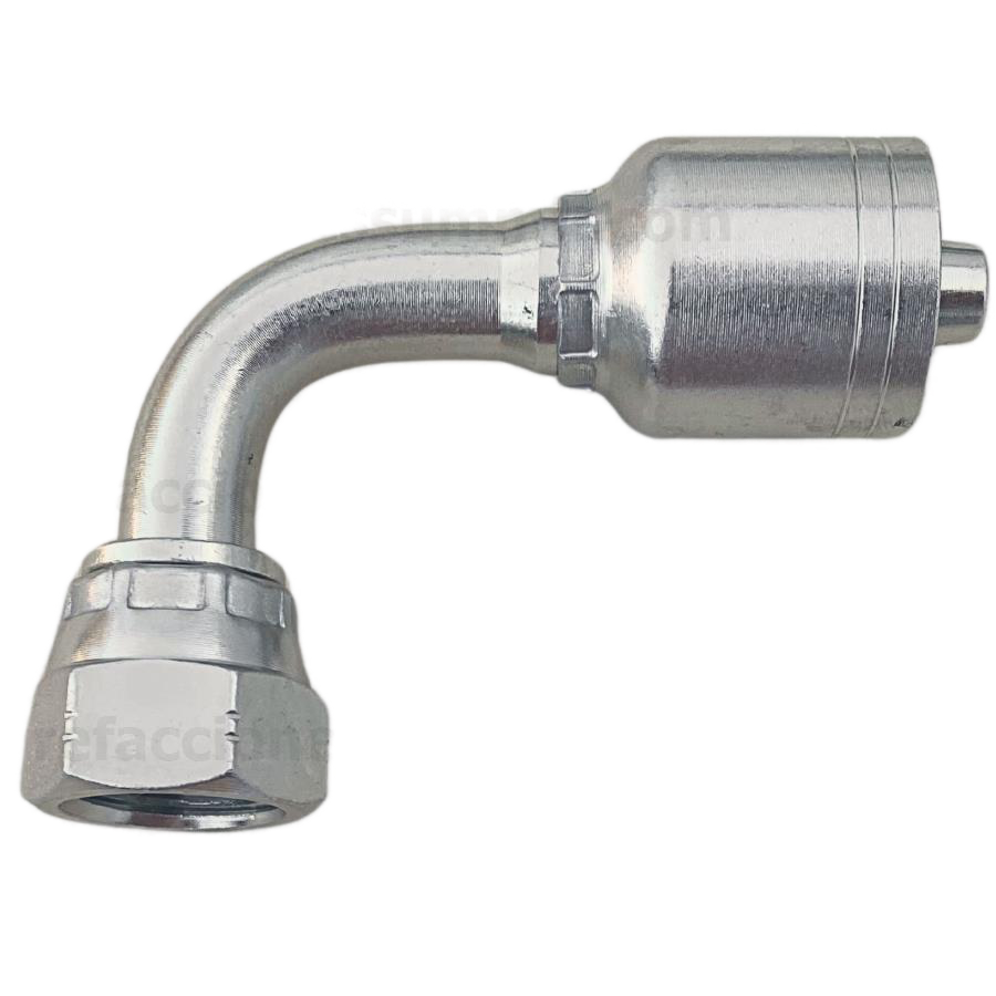 Conector rosca JIC 37° hembra 90° 1/2 x manguera 3/8 R1 y R2