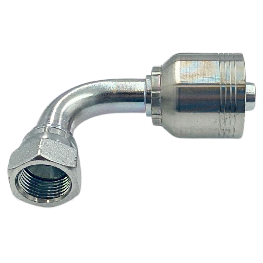 Conector rosca JIC 37° hembra 90° 3/8 x manguera 3/8 R4