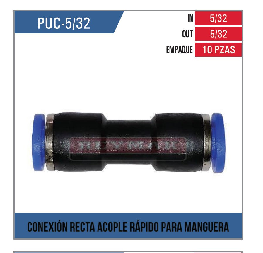 CONEX RECTA PLAST.A.RAPIDO MANG 5/32*