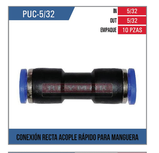 CONEX RECTA PLAST.A.RAPIDO MANG 5/32*