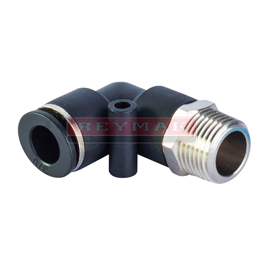 Conexión a 90° para manguera, entreda 3/8″ y salida de 3/8 NPT