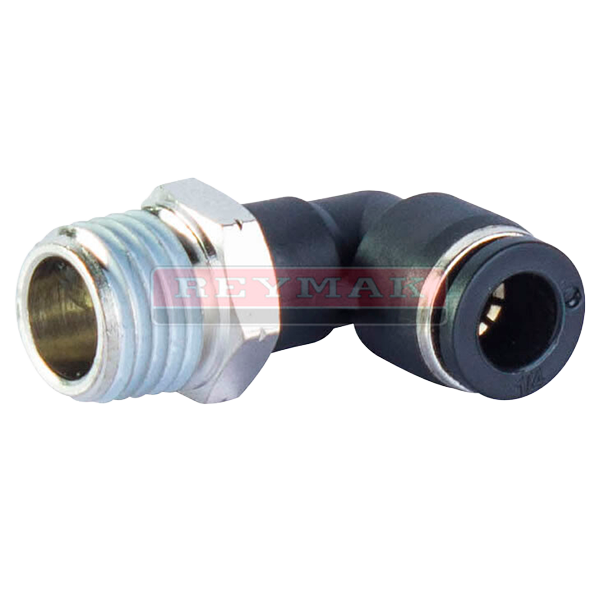 Conexión a 90° para manguera, entreda 1/4″ y salida de 1/4 NPT