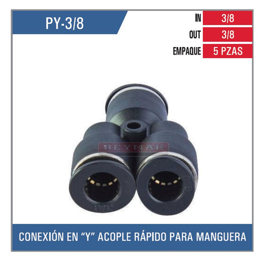 CONEXIÓN DE PLASTICO EN "Y" DE 3/8